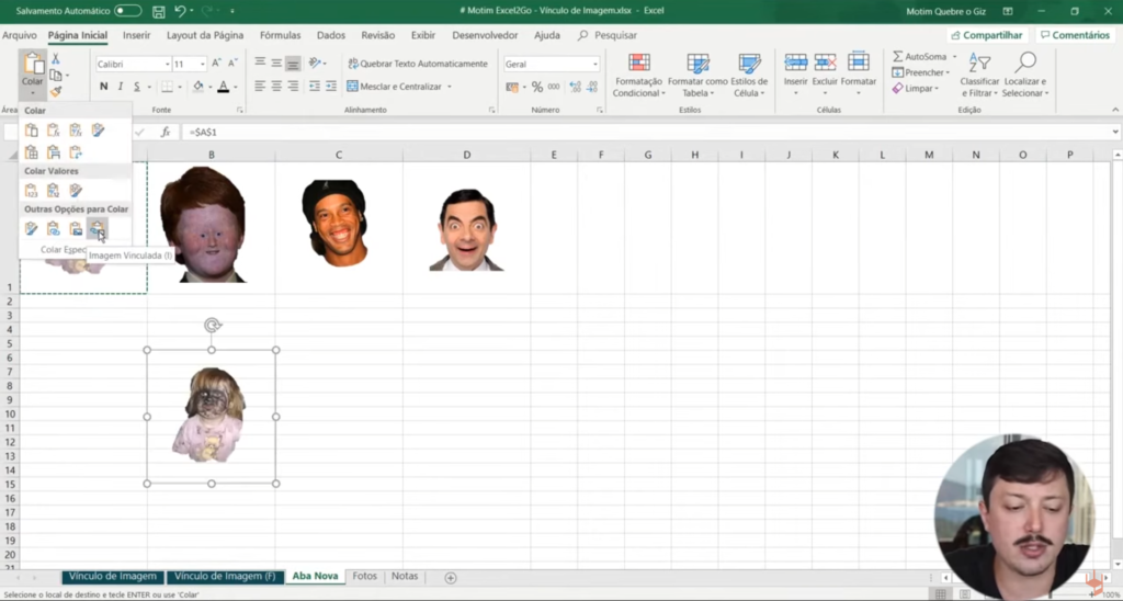 Vínculo de Imagem no Excel